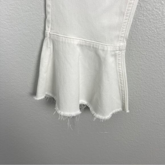 MOTHER | NEW The Cha Cha Fray in Glass Slipper White Flare Bell Jeans Neutral 31 - Picture 10 of 15